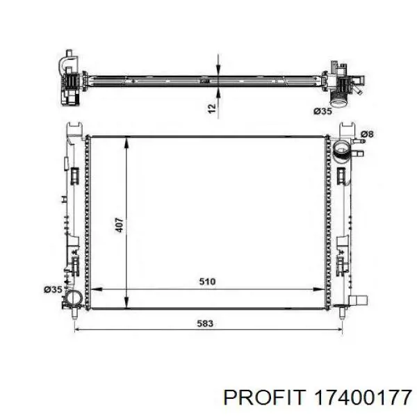  Radiador refrigeración del motor para Renault LODGY 