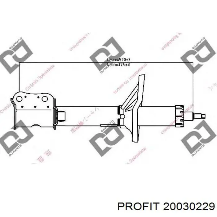 2003-0229 Profit amortiguador trasero izquierdo
