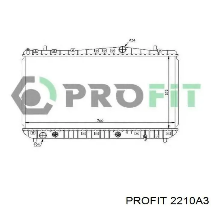 FP 26 A134 FPS radiador refrigeración del motor