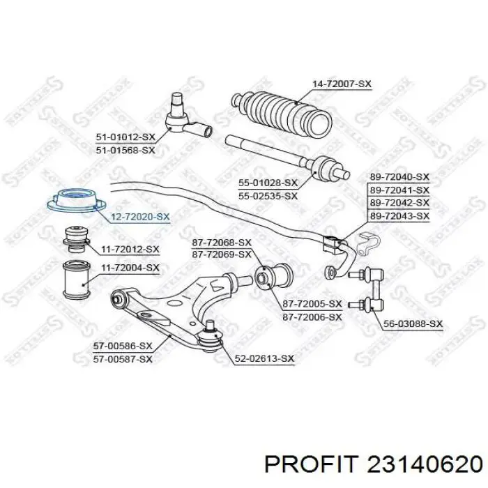 2314-0620 Profit soporte amortiguador delantero