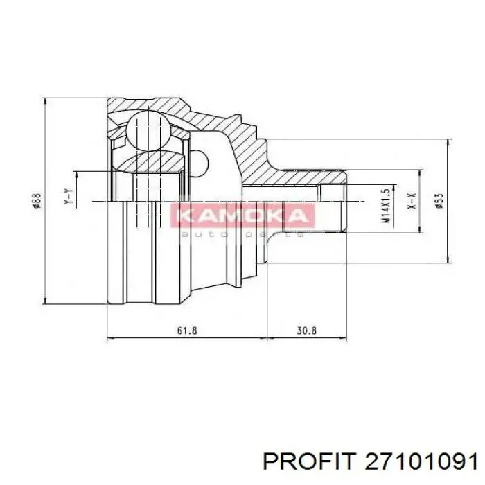 2710-1091 Profit junta homocinética exterior delantera