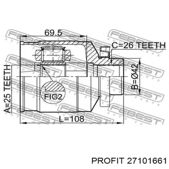 27101661 Profit junta homocinética exterior delantera