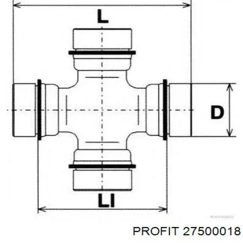 2750-0018 Profit cruceta de árbol de cardán trasero