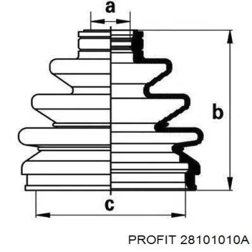 2810-1010A Profit junta homocinética interior delantera izquierda