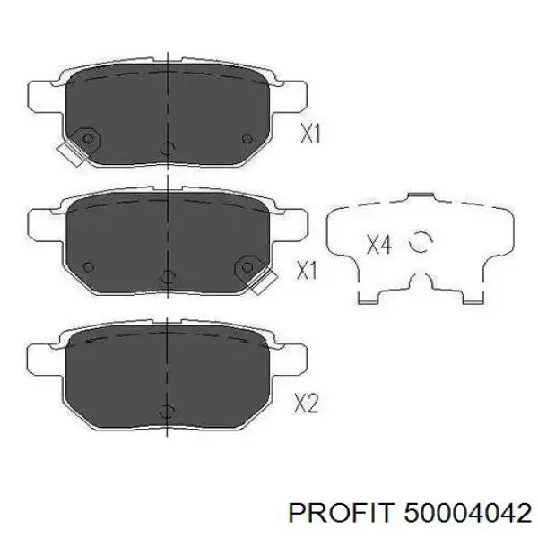 5000-4042 Profit pastillas de freno traseras