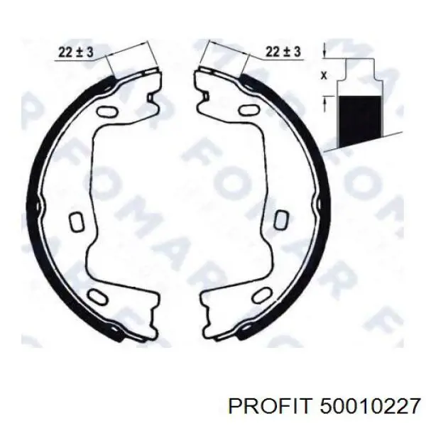 5001-0227 Profit juego de zapatas de frenos, freno de estacionamiento