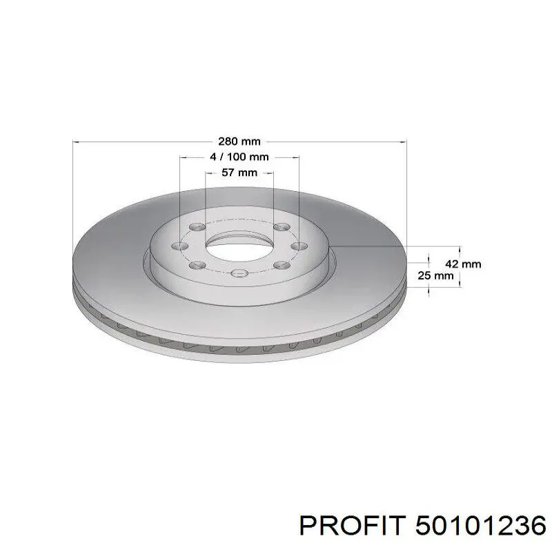 5010-1236 Profit freno de disco delantero