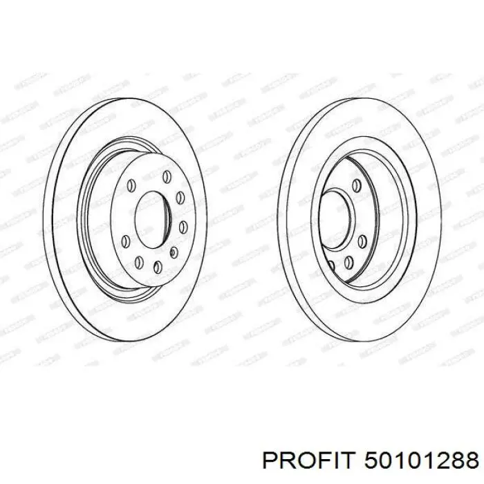 5010-1288 Profit disco de freno trasero