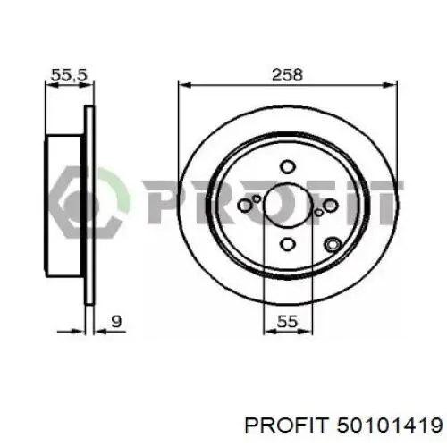 5010-1419 Profit disco de freno trasero