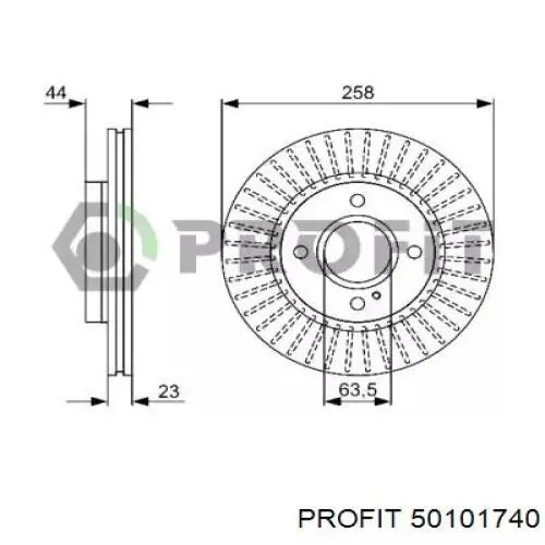 5010-1740 Profit freno de disco delantero