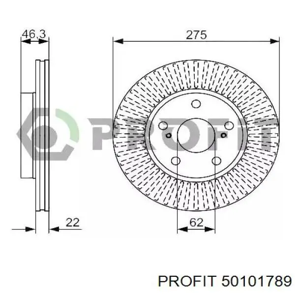 5010-1789 Profit freno de disco delantero