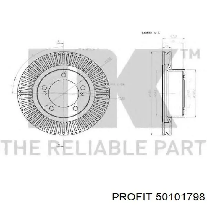 50101798 Profit freno de disco delantero