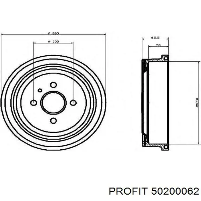 5020-0062 Profit freno de tambor trasero