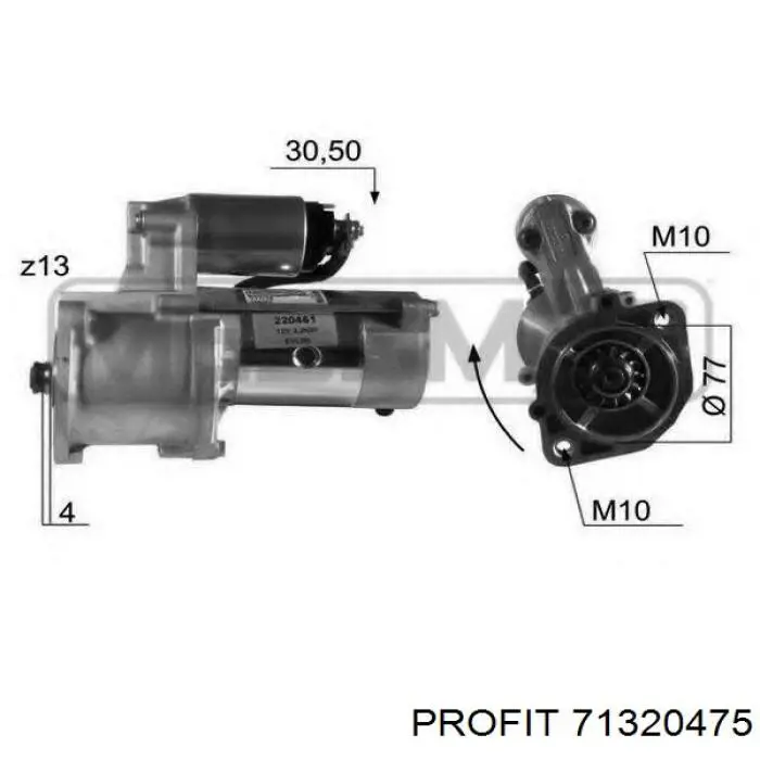 7132-0475 Profit soporte, escobillas de carbón, motor de arranque