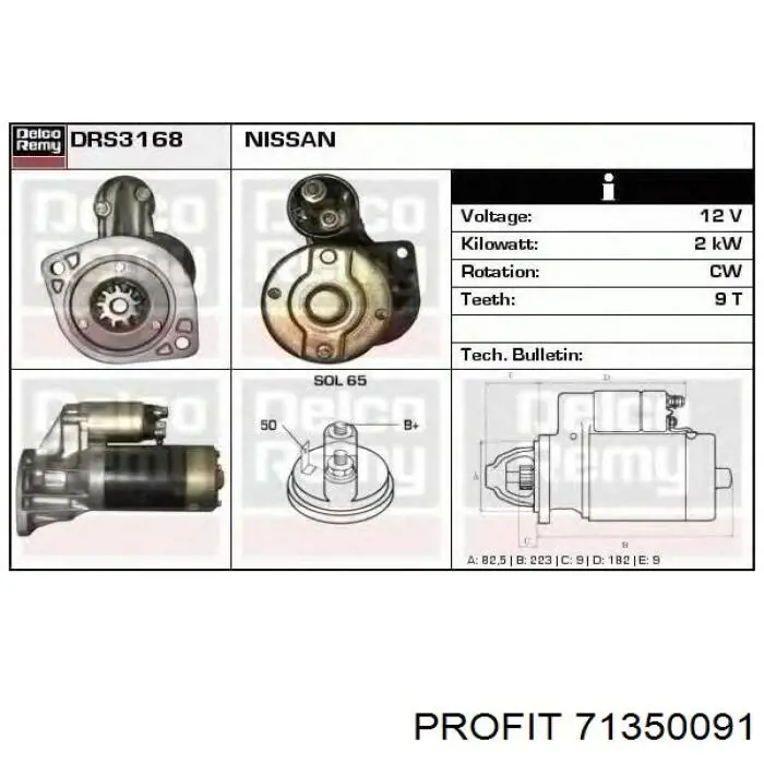 7135-0091 Profit bendix, motor de arranque