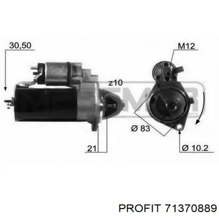 71370889 Profit bendix, motor de arranque