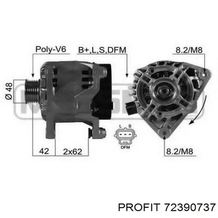  Estator, alternador para Fiat 500 312