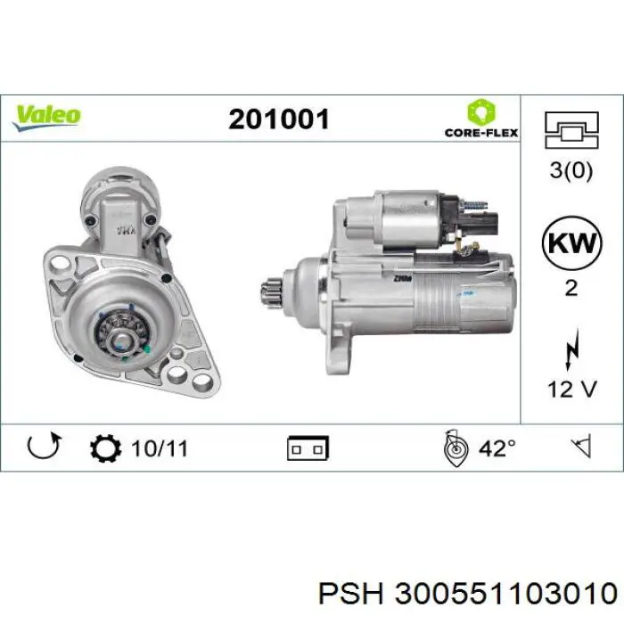 300551103010 PSH motor de arranque