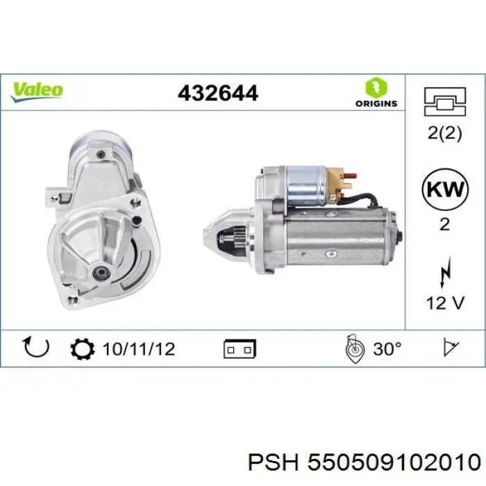 550509102010 PSH motor de arranque