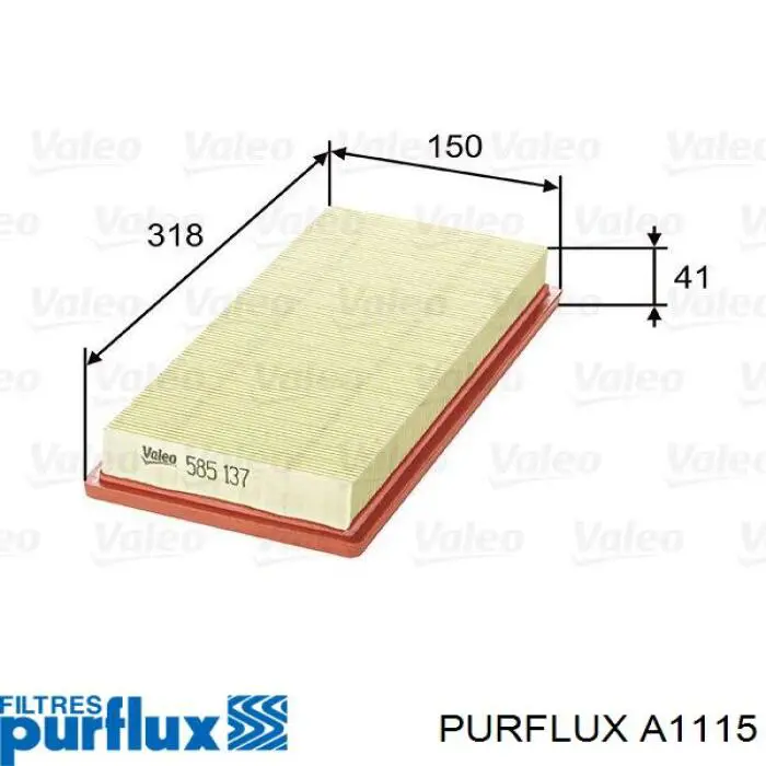 A1115 Purflux filtro de aire