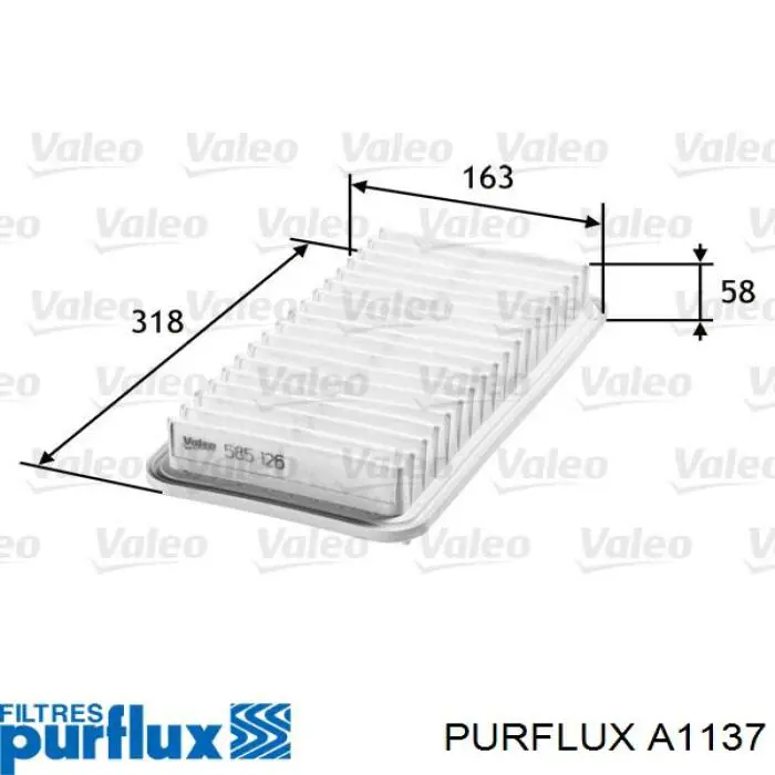 A1137 Purflux filtro de aire