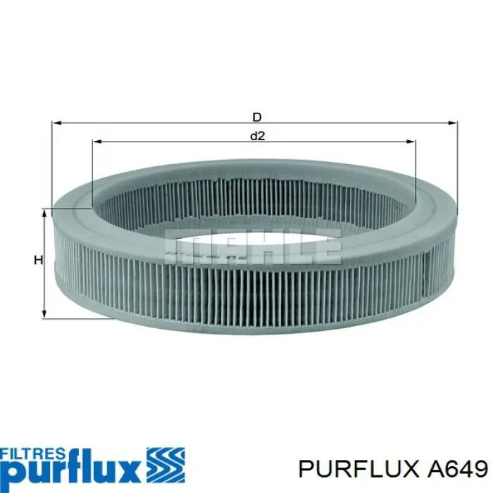 A649 Purflux filtro de aire