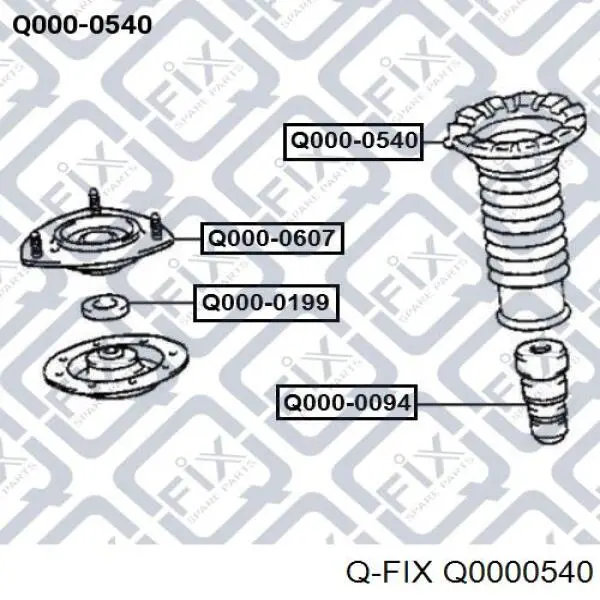 Q0000540 Q-fix caperuza protectora/fuelle, amortiguador delantero