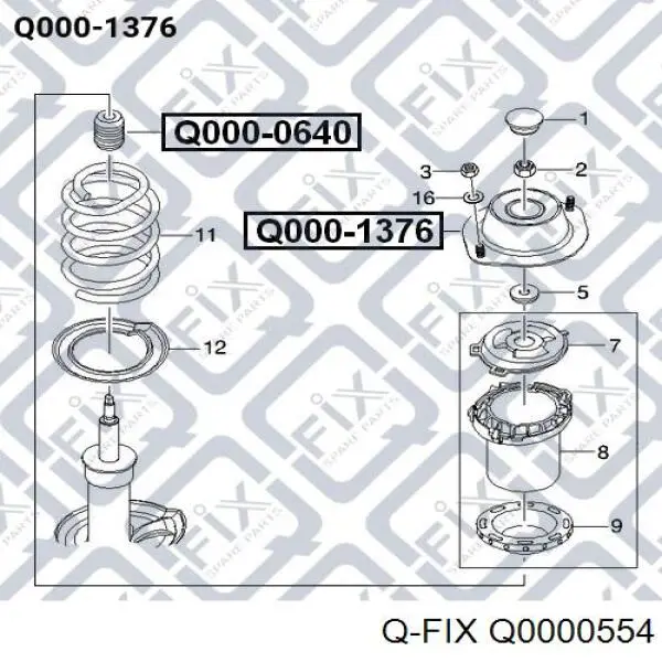 Q0000554 Q-fix soporte amortiguador delantero izquierdo