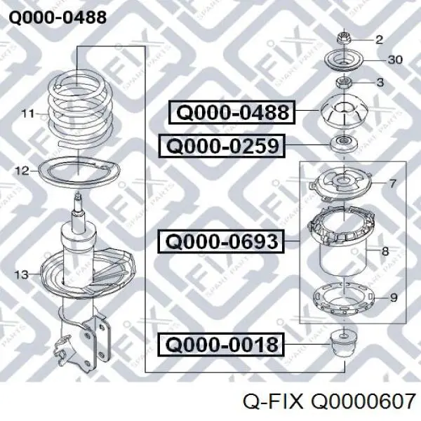 Q0000607 Q-fix soporte amortiguador delantero