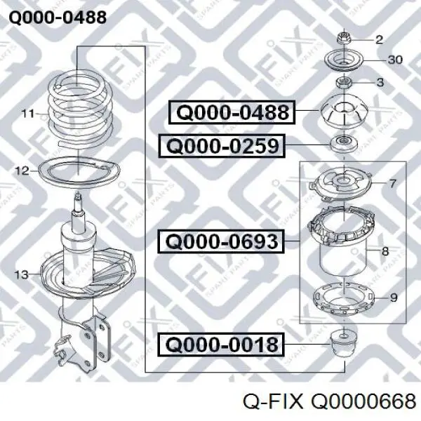 Q0000668 Q-fix soporte amortiguador delantero