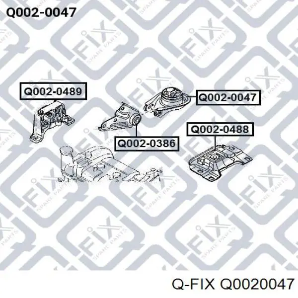 Q002-0047 Q-fix soporte, motor izquierdo, trasero