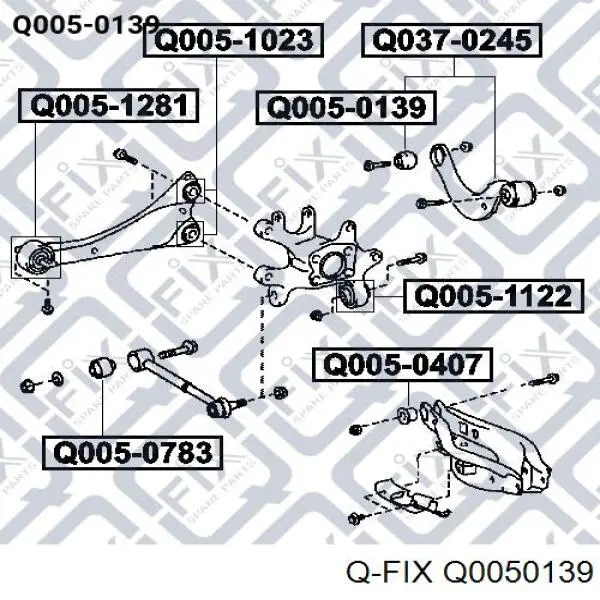 Q0050139 Q-fix silentblock de brazo de suspensión trasero superior