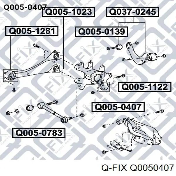 Q0050407 Q-fix suspensión, brazo oscilante trasero inferior