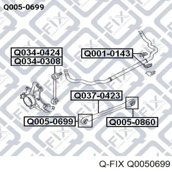 Q0050699 Q-fix silentblock de brazo de suspensión trasero superior