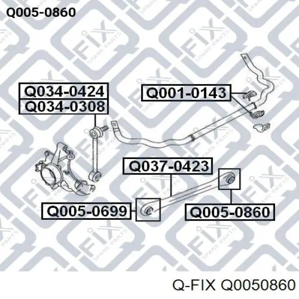 Q0050860 Q-fix silentblock de brazo de suspensión trasero superior