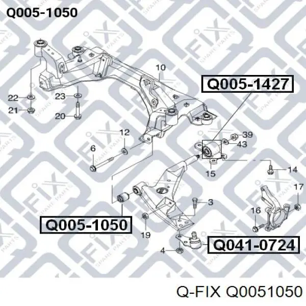 Q0051050 Q-fix silentblock de suspensión delantero inferior