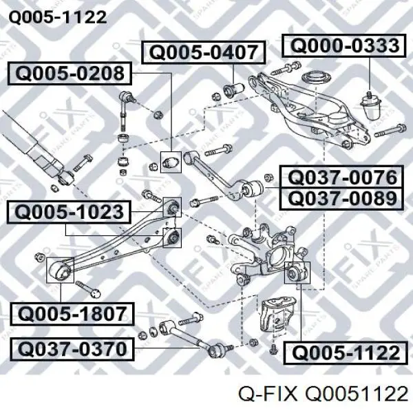 Q005-1122 Q-fix silentblock de mangueta trasera