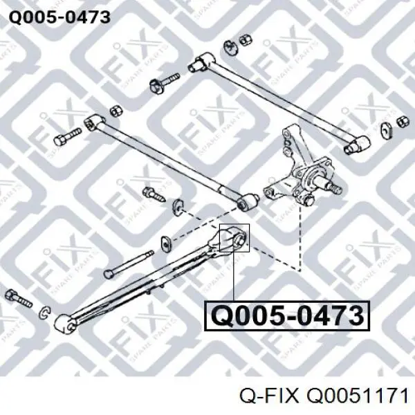 Q0051171 Q-fix bloque silencioso trasero brazo trasero delantero