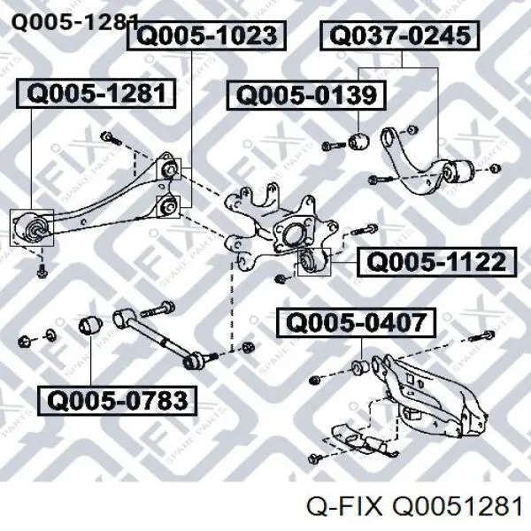 Q0051281 Q-fix bloque silencioso trasero brazo trasero delantero