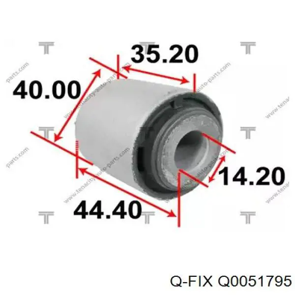 Q0051795 Q-fix silentblock de brazo suspensión trasero transversal