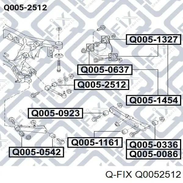 Q0052512 Q-fix suspensión, barra transversal trasera, interior