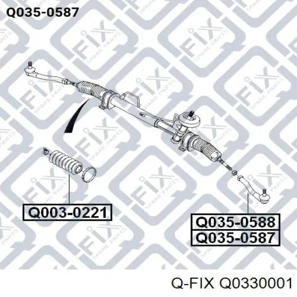 Q033-0001 Q-fix articulación, columna de dirección