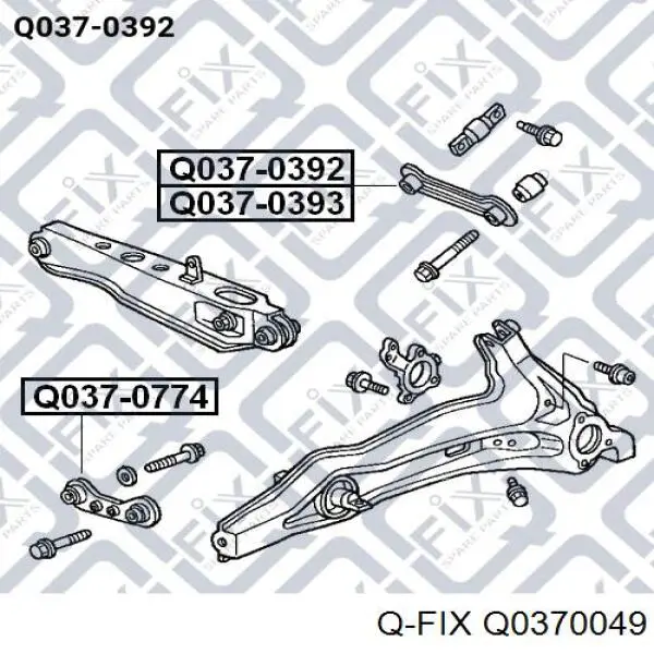 Q0370049 Q-fix barra oscilante, suspensión de ruedas delantera, superior derecha