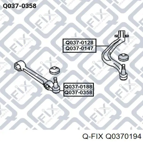 Q0370194 Q-fix barra oscilante, suspensión de ruedas delantera, inferior izquierda