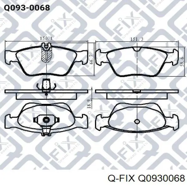 Q0930068 Q-fix pastillas de freno delanteras