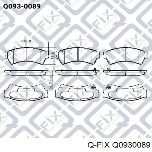 Q0930089 Q-fix pastillas de freno delanteras