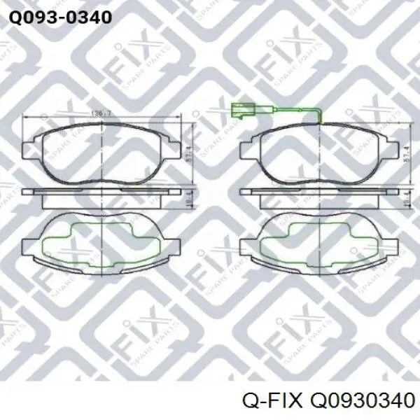 Q0930340 Q-fix pastillas de freno delanteras