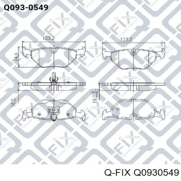 Q0930549 Q-fix pastillas de freno traseras