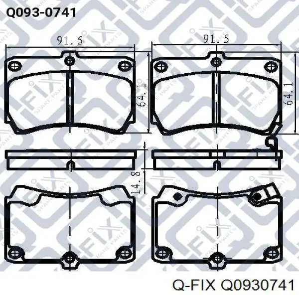 Q0930741 Q-fix pastillas de freno delanteras