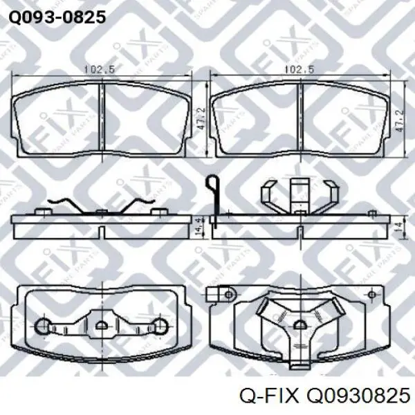 Q0930825 Q-fix pastillas de freno delanteras